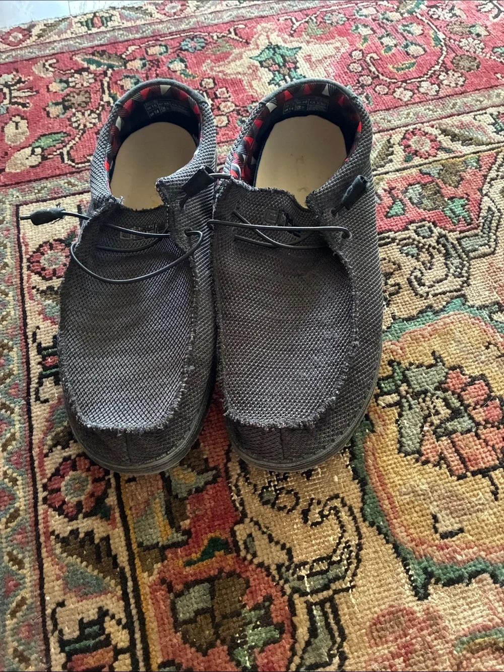 Hey Dude Men's Charcoal Knit Slip-Ons